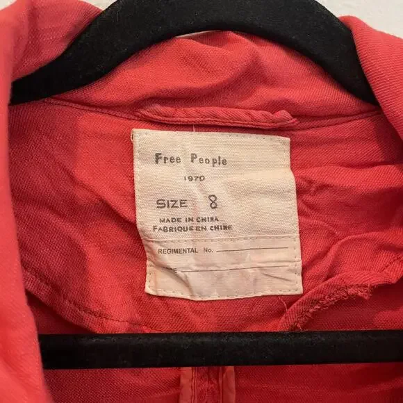 Free People Cropped Red Jacket - Size 8 - Picture 4 of 8